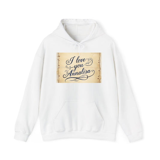 “Valentine special - Express Your Love - I Love You, Annalisa Hooded Sweatshirt”