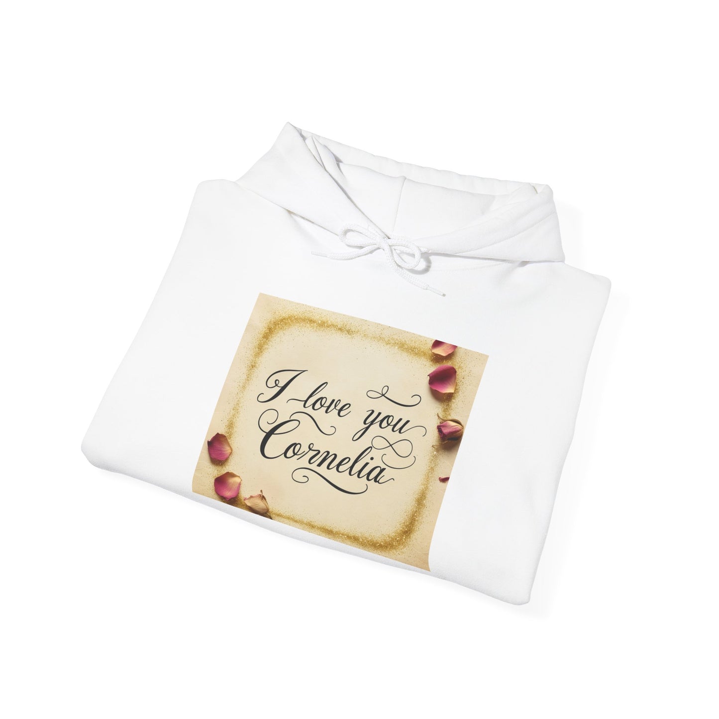 “Valentine special - Express Your Love - I Love You, Cornelia Hooded Sweatshirt”