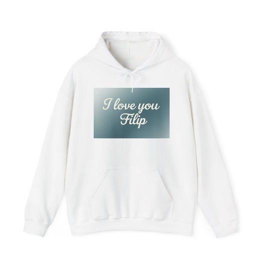 “Valentine special - Express Your Love - I Love You, Filip Hooded Sweatshirt”