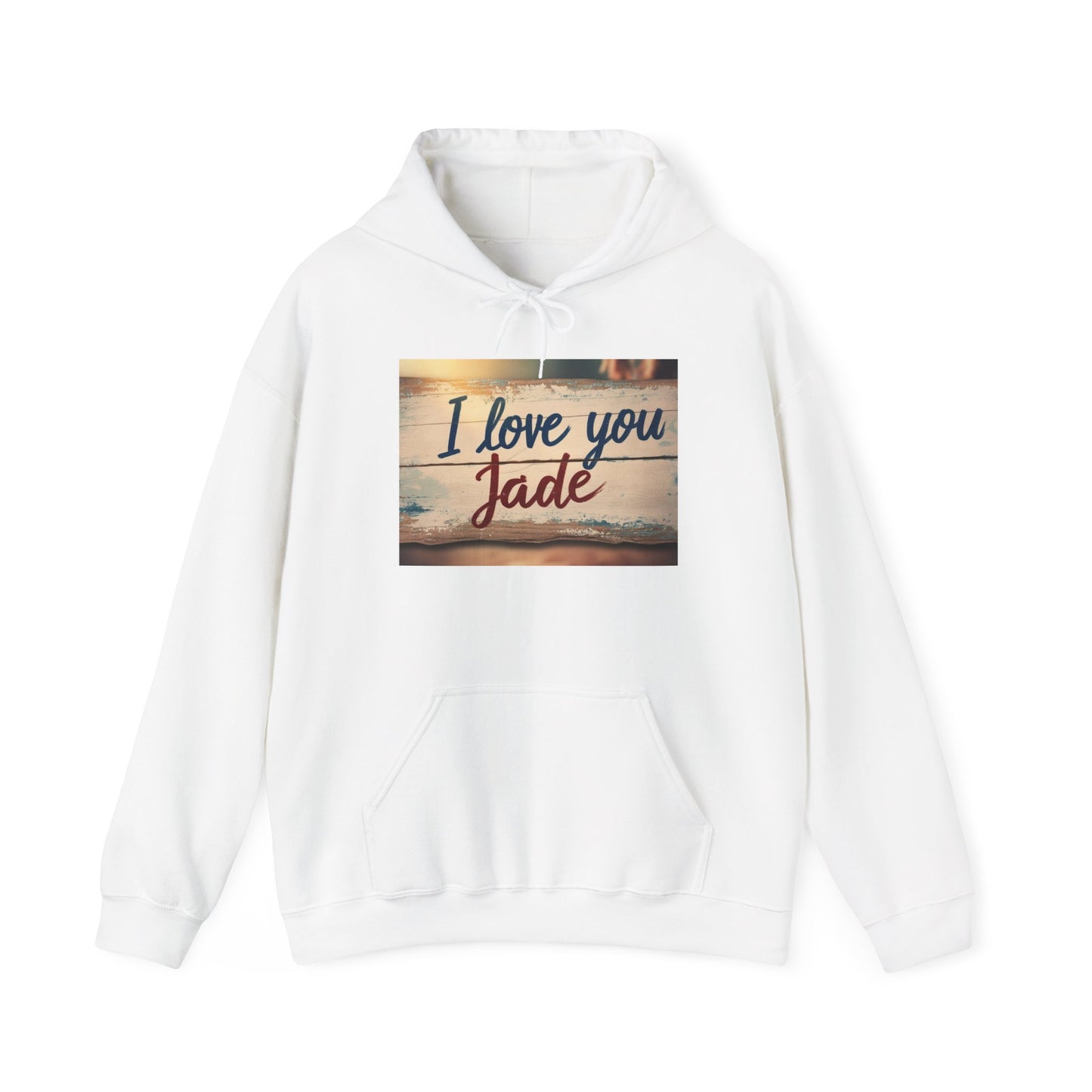 “Valentine special - Express Your Love - I Love You, Jade Hooded Sweatshirt”