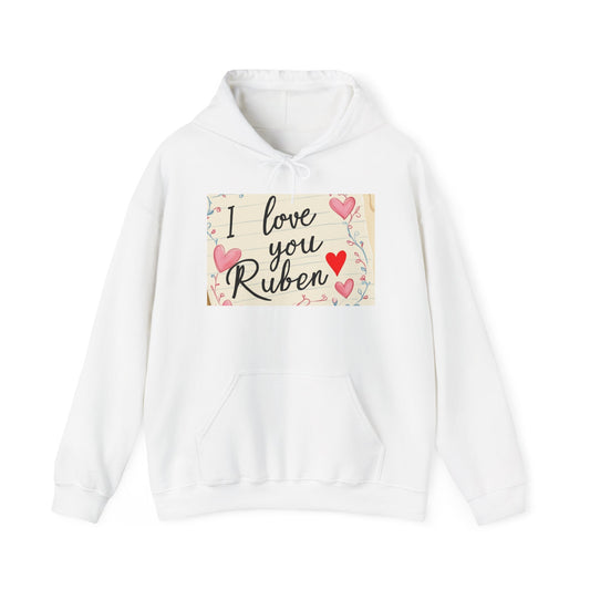 “Valentine special - Express Your Love - I Love You, Ruben Hooded Sweatshirt”
