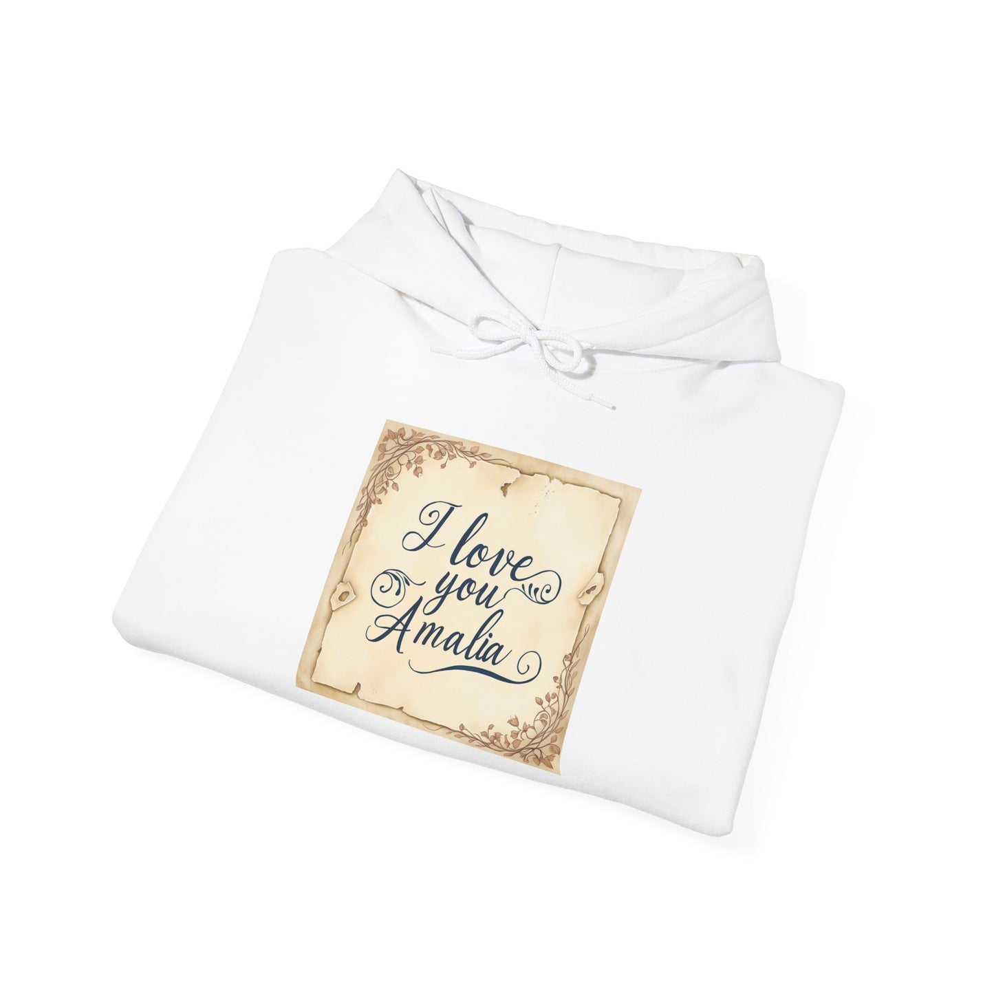 “Valentine special - Express Your Love - I Love You, Amalia Hooded Sweatshirt”