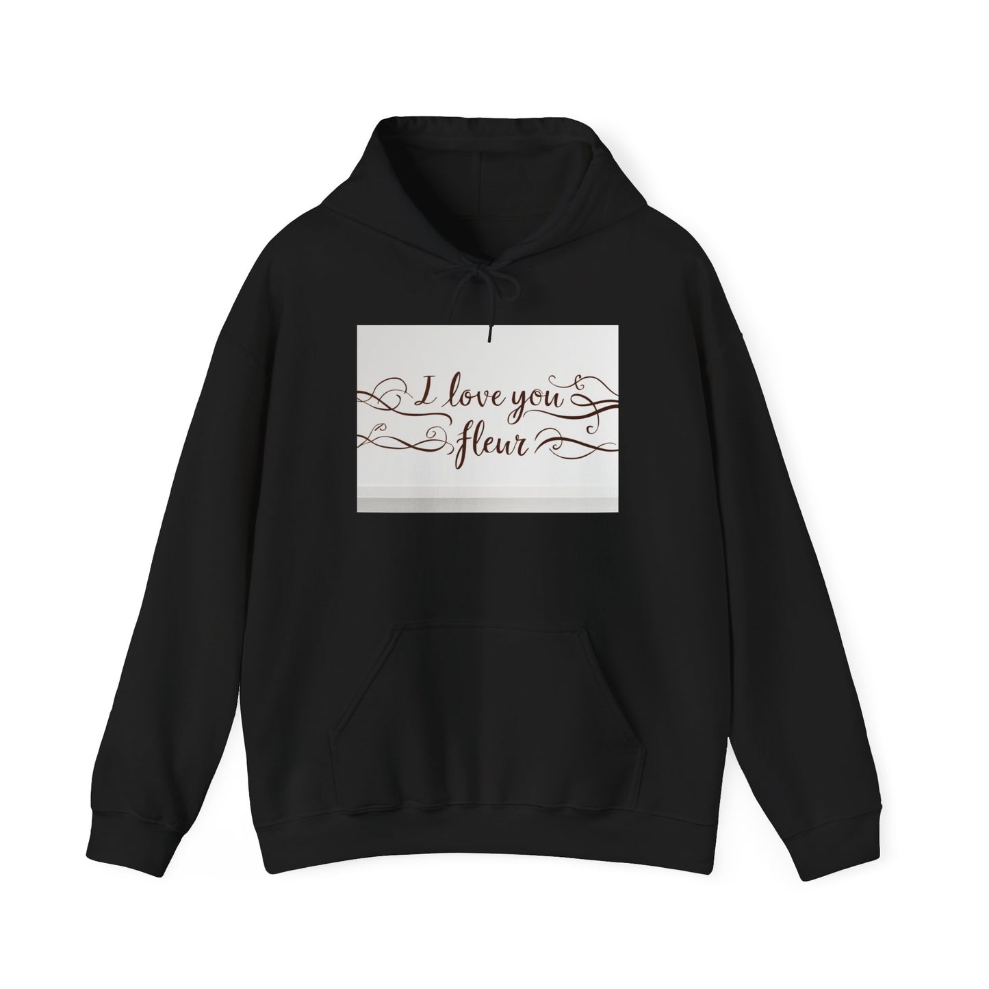 “Valentine special - Express Your Love - I Love You, Fleur Hooded Sweatshirt”