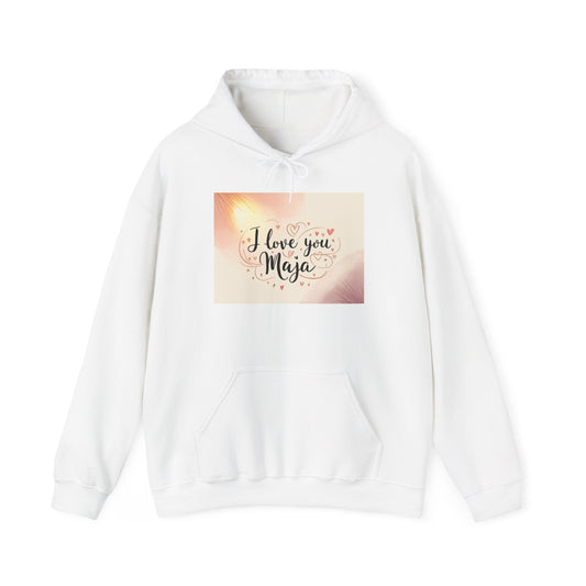 “Valentine special - Express Your Love - I Love You, Maja Hooded Sweatshirt”