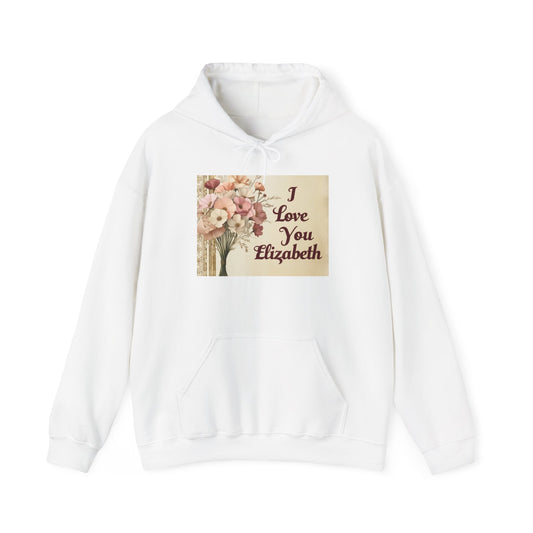 “Valentine special - Express Your Love - I Love You, Elizabeth Hooded Sweatshirt”
