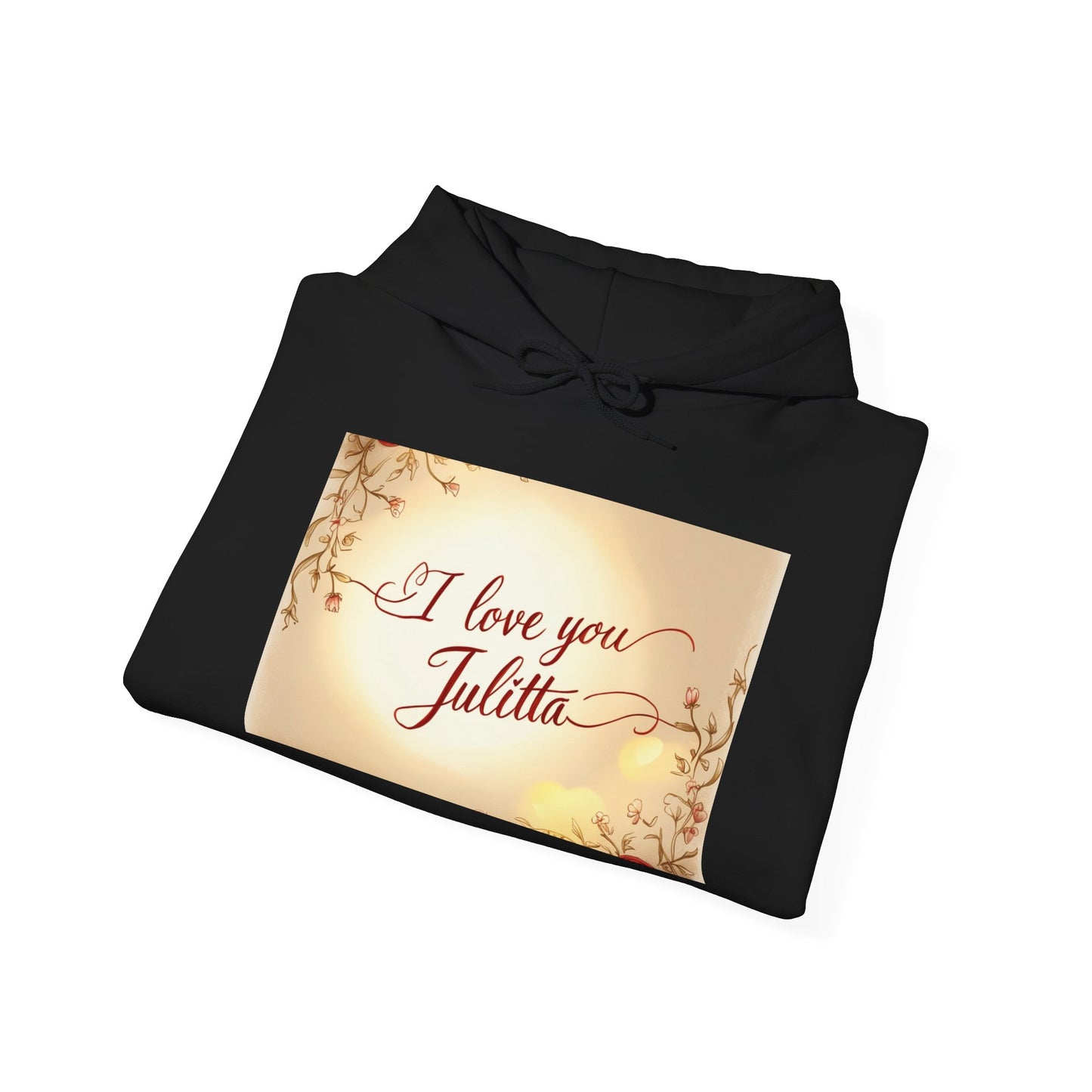 “Valentine special - Express Your Love - I Love You, Julitta Hooded Sweatshirt”